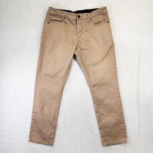 Fried Denim Mens Slim Fit Tan Khaki Pants Moto‎ Pocket 32x30 Stretch Trousers